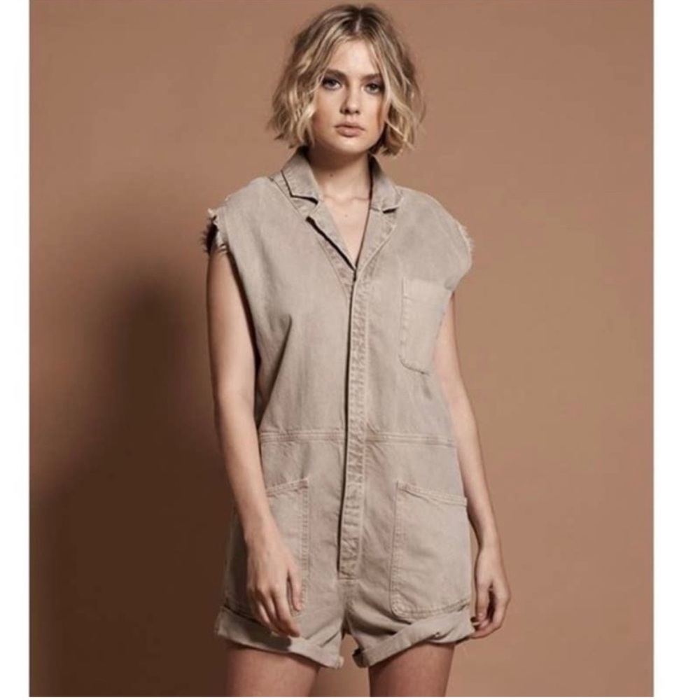 One Teaspoon Safari Bandit Overalls Romper Small NWT